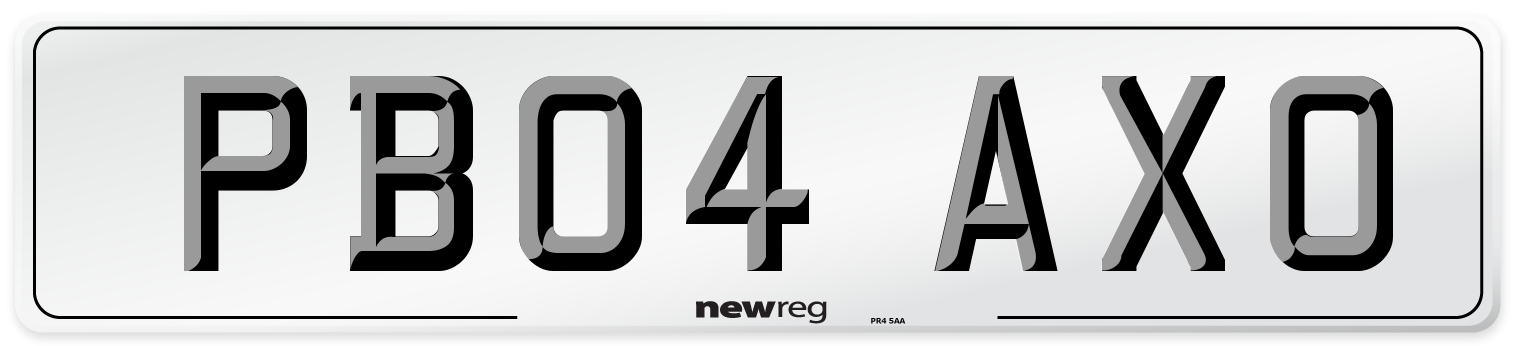 PB04 AXO Number Plate from New Reg